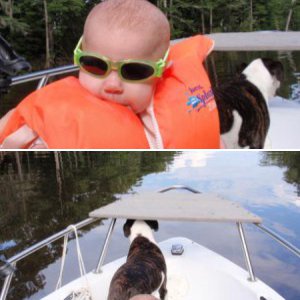Emma's first boat ride